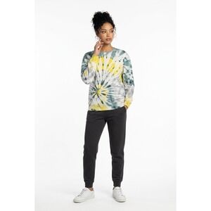 Art Class Tie Dye Sweatshirt Yellow Teal Grey Casual Crewneck Pullover
XL